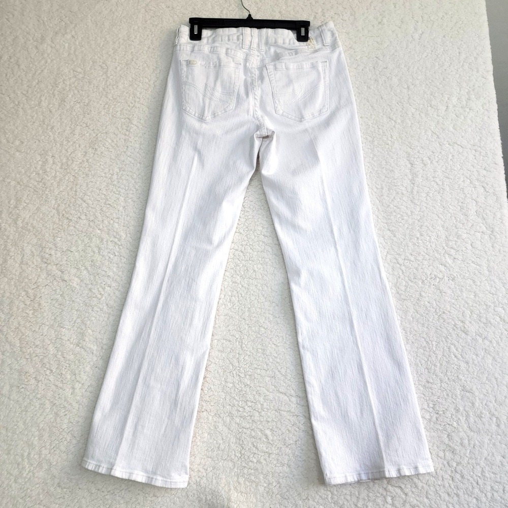 Jag Jeans Womens Flare Leg Pants Size 31 White Stretch Denim Mid Rise Casual